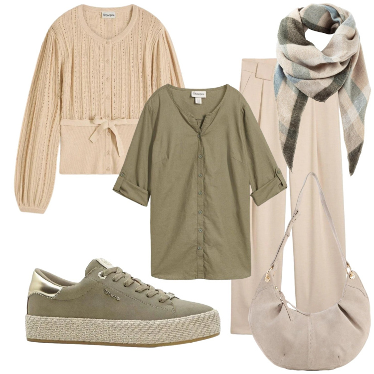 Outfit donna - Salvia. Stile Casual chic per Tutti i giorni. Abbinamento con maglieria, pantaloni, sneakers, bluse, sciarpe, borse a tracolla.