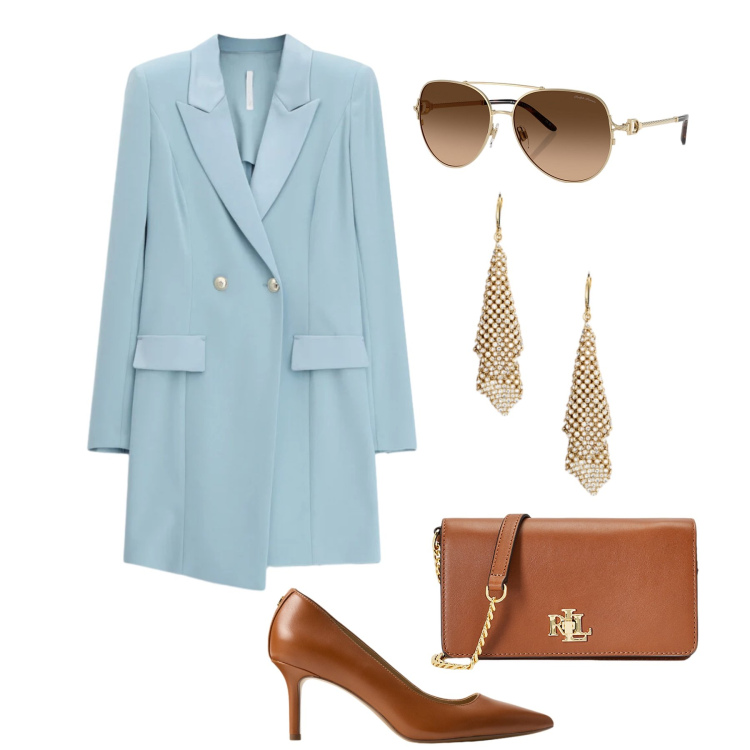 Outfit donna - Eleganza minimal. Stile Chic per Cerimonia. Abbinamento con vestiti corti, borse a mano, occhiali da sole, décolleté, orecchini.