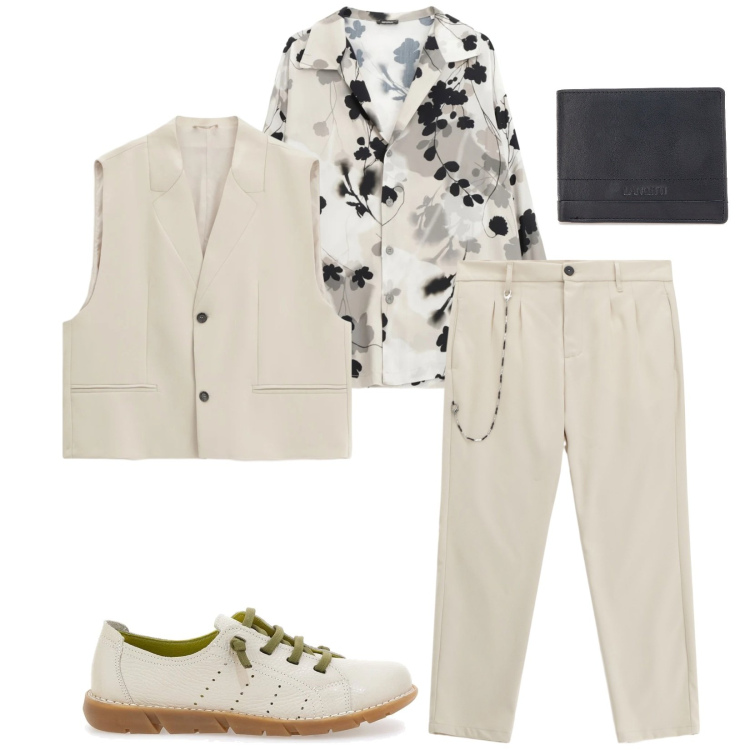 Outfit uomo - Total look #2353667. Stile Trendy per Serata speciale. Abbinamento con camicie, pantaloni, gilet, sneakers, portafogli.