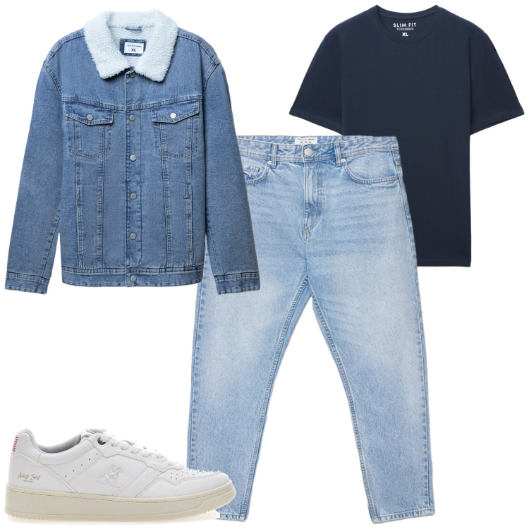 Outfit uomo - Marzo. Stile Casual per Tutti i giorni. Abbinamento con giacche, jeans, t-shirt, sneakers.