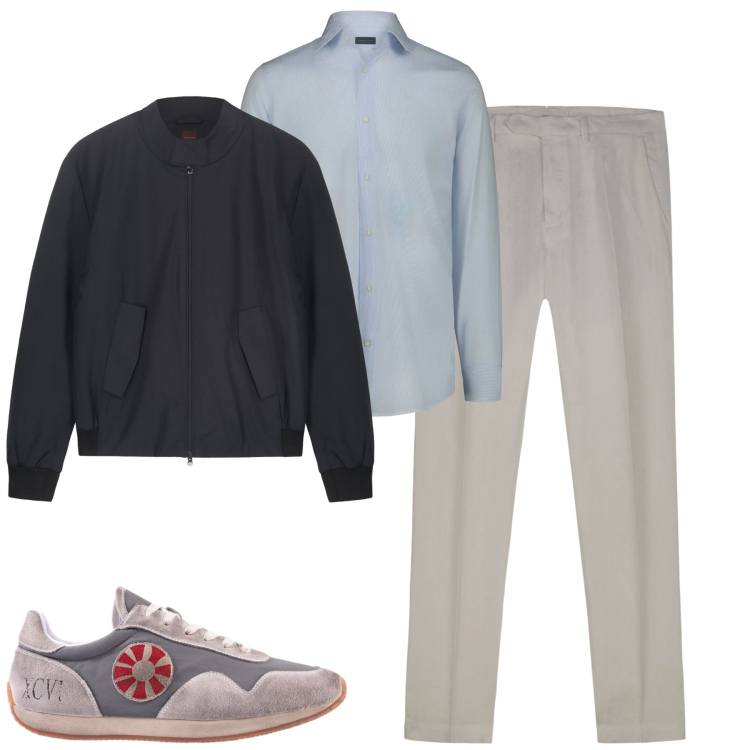 Outfit uomo - Total look #2353763. Stile Urban per Tutti i giorni. Abbinamento con pantaloni, camicie, bomber, sneakers.