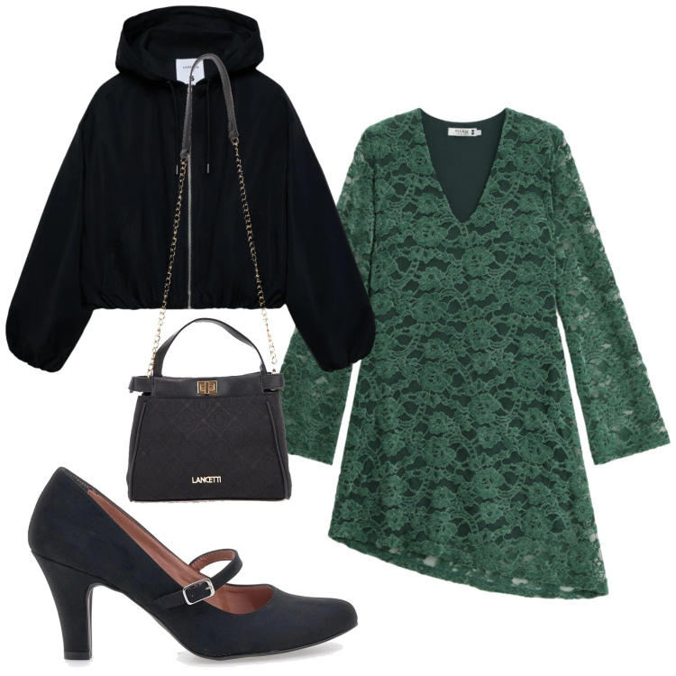 Outfit donna - Total look #2353967. Stile Basic per Serata fuori. Abbinamento con bomber, vestiti corti, borse a tracolla, décolleté.