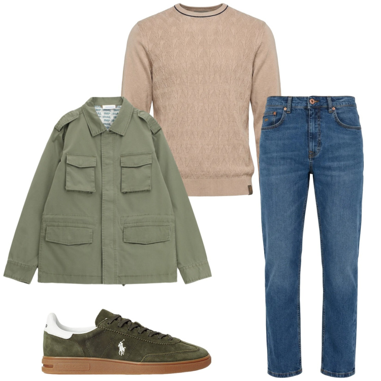 Outfit uomo - Total look #2353982. Stile Casual per Tutti i giorni. Abbinamento con jeans, maglieria, cappotti, sneakers.