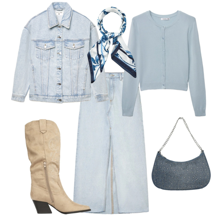 Outfit donna - Ogni giorno. Stile Urban per Tutti i giorni. Abbinamento con foulard, stivali, cardigans, borse a tracolla, gonne lunghe, cappotti.