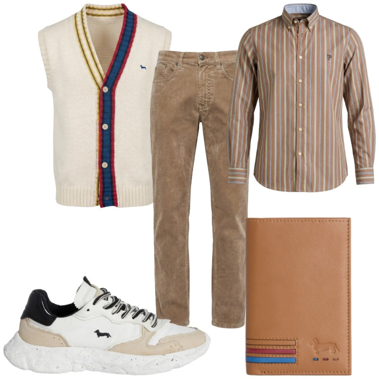 Outfit uomo - Harmont & Blaine:una giacca in ufficio. Stile Casual per Tutti i giorni. Abbinamento con pantaloni, camicie, sneakers, portafogli, gilet.