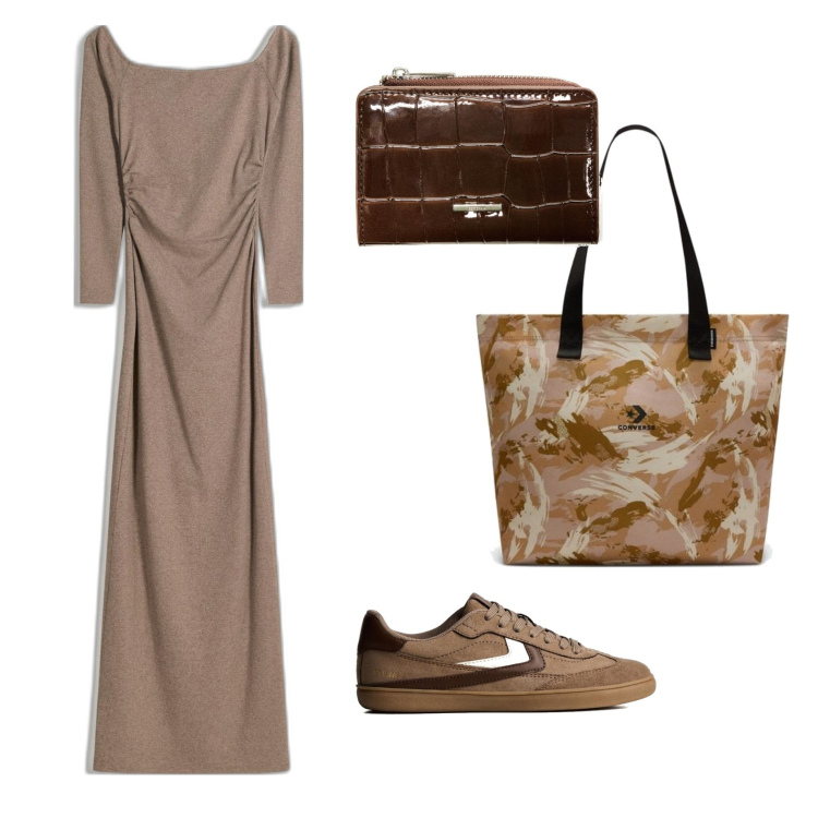 Outfit mujer - Urban look. Estilo Urban para Todos los días. Combinación con sneakers, bolso tote, vestidos, monederos.