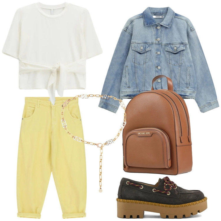 Outfit donna - I pantaloni pratici. Stile Minimal per Tutti i giorni. Abbinamento con zaini, t-shirt, pantaloni, blazer, cinture, mocassini.