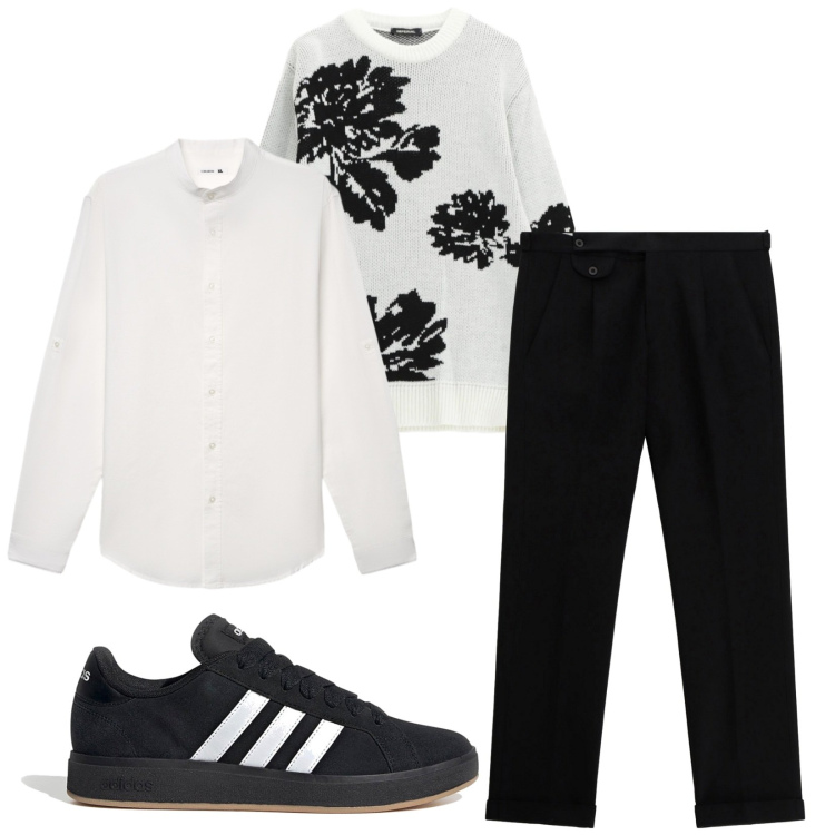 Outfit uomo - Total look #2354159. Stile Trendy per Serata speciale. Abbinamento con camicie, pullovers, pantaloni, sneakers.