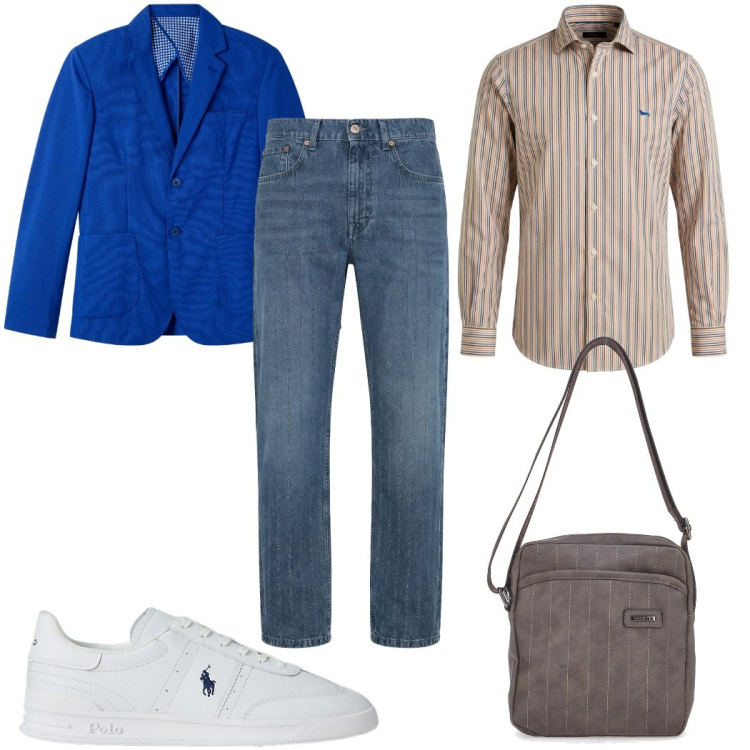 Outfit uomo - Total look #2354171. Stile Casual per Tutti i giorni. Abbinamento con camicie, jeans, giacche, sneakers, portafogli.