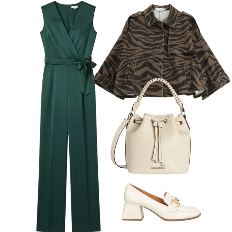 Outfit donna - Total look #2354229. Stile Chic per Tutti i giorni. Abbinamento con mocassini, borse a secchiello, blazer, tute.