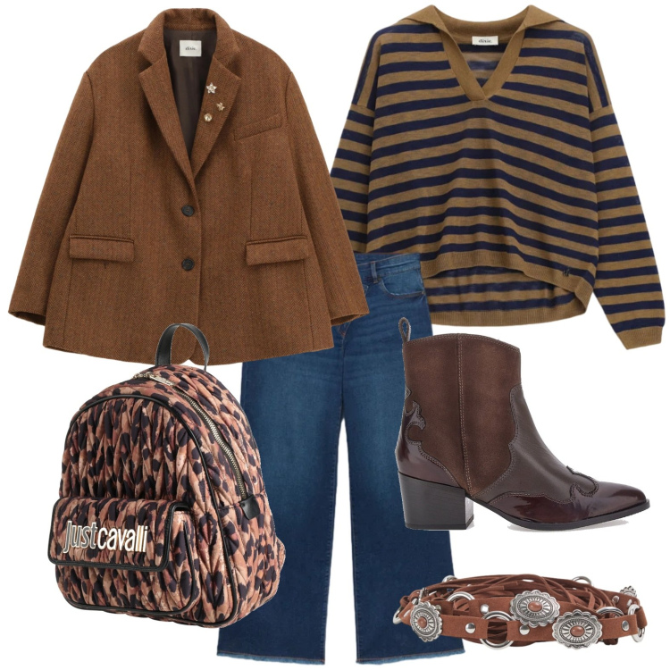 Outfit donna - Lo zaino drappeggiato. Stile Minimal per Tutti i giorni. Abbinamento con zaini, cinture, jeans, maglieria, blazer, stivaletti texani.