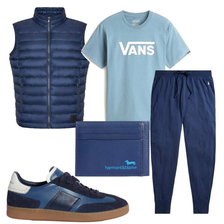 Outfit uomo - Total look #2354255. Stile Urban per Tutti i giorni. Abbinamento con sneakers, portafogli, piumini, pantaloni, t-shirt.