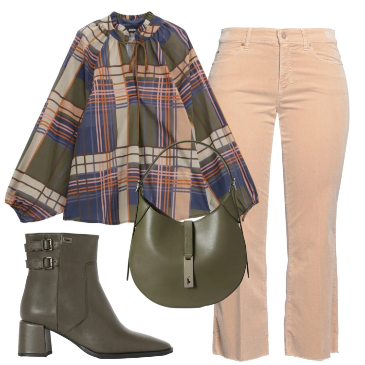 Outfit donna - Total look #2354268. Stile Basic per Ufficio. Abbinamento con pantaloni, stivaletti, bluse, borse a spalla.