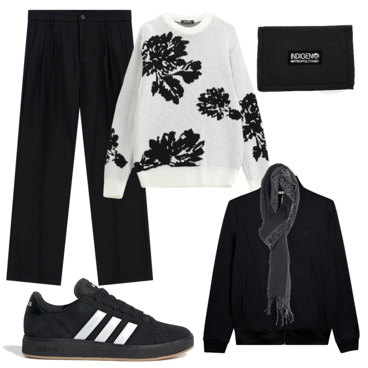 Outfit uomo - Ernesto: 40 anni e non sentirli.. Stile Urban per Tutti i giorni. Abbinamento con pantaloni, pullovers, bomber, sciarpe, sneakers, portafogli.