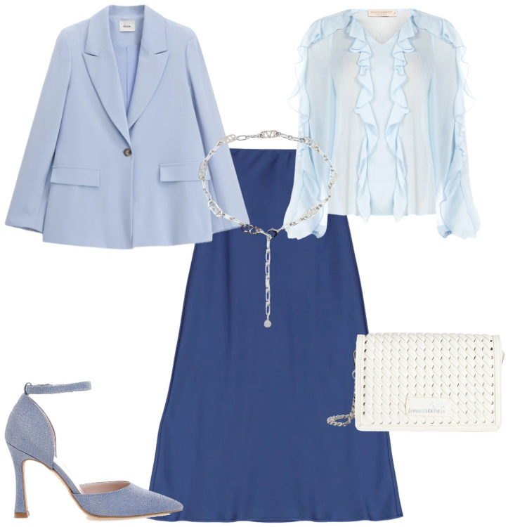 Outfit donna - Cerimonia evento serata speciale. Stile Chic per Cerimonia. Abbinamento con borse a tracolla, gonne lunghe, blazer, bluse, cinture, décolleté.