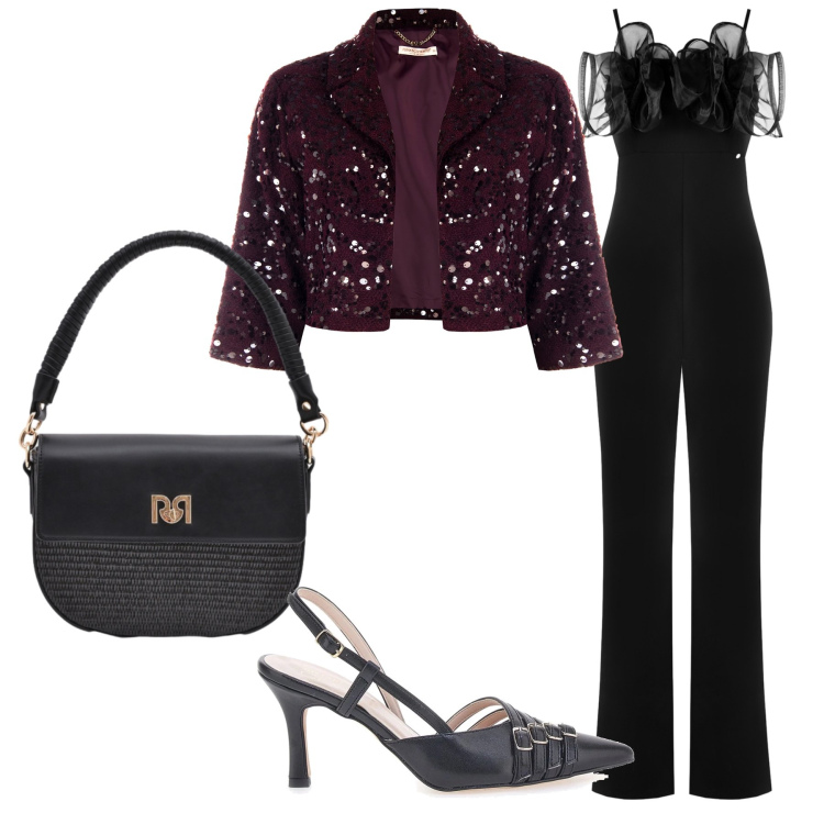 Outfit donna - Total look #2354354. Stile Chic per Cerimonia. Abbinamento con borse a spalla, tute, bolero, décolleté.