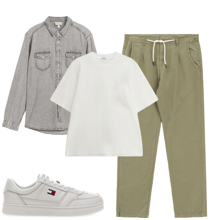 Outfit uomo - Total look #2354432. Stile Urban per Tutti i giorni. Abbinamento con camicie, t-shirt, pantaloni, sneakers.