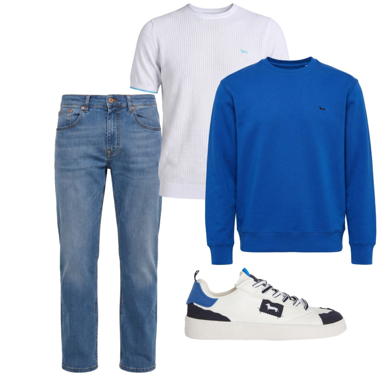 Outfit uomo - Marzo. Stile Casual per Tutti i giorni. Abbinamento con jeans, sneakers, t-shirt, felpe.