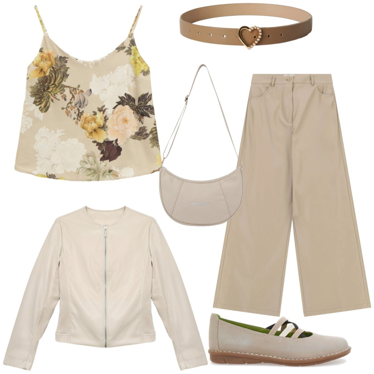 Outfit donna - Il top romantico. Stile Romantica per Tutti i giorni. Abbinamento con giacche, cinture, top, pantaloni a palazzo, borse a spalla, ballerine.