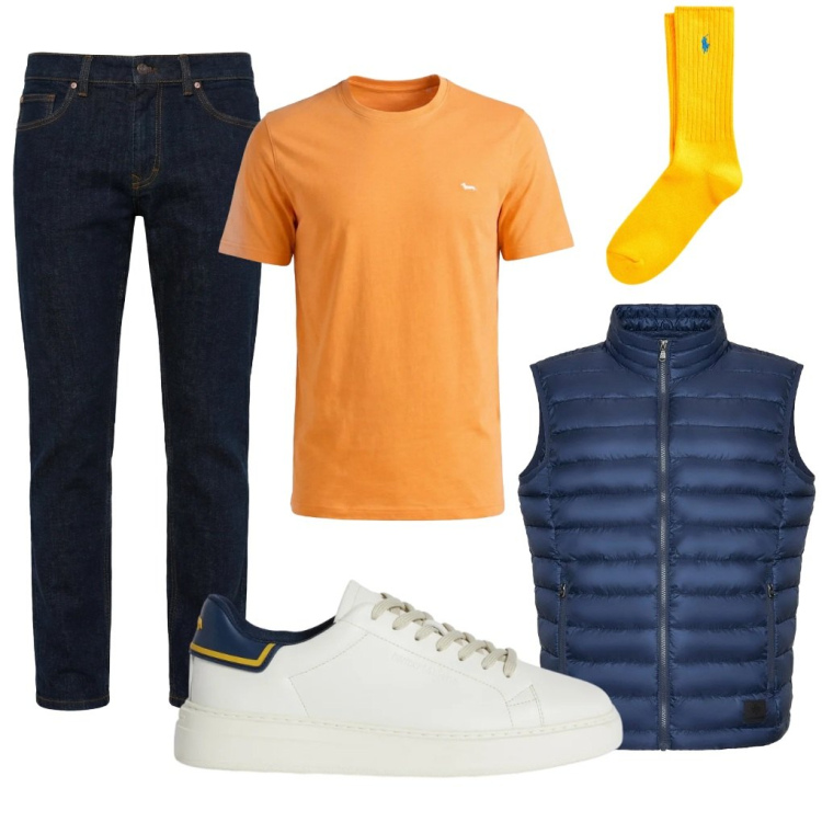 Outfit uomo - Franco: primi caldi.. Stile Urban per Tutti i giorni. Abbinamento con sneakers, jeans, t-shirt, piumini, calzini.