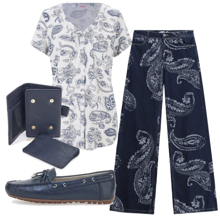 Outfit donna - Total look #2354617. Stile Basic per Tutti i giorni. Abbinamento con bluse, jeans, portafogli, mocassini.