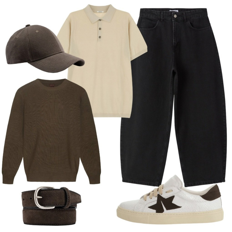 Outfit uomo - Fabio: passeggiata sul lago.. Stile Urban per Tutti i giorni. Abbinamento con sneakers, polo, jeans, maglieria, cinture, cappelli con visiera.