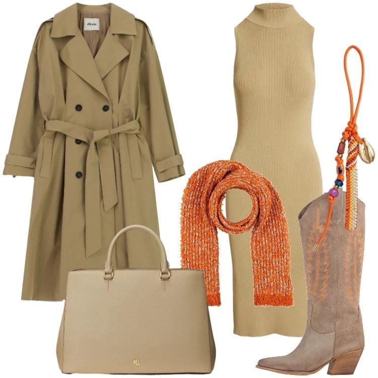 Outfit donna - Un trench a marzo - @susystyle. Stile Trendy per Tutti i giorni. Abbinamento con stivali, sciarpe, trench, vestiti senza maniche, braccialetti, borse a mano.