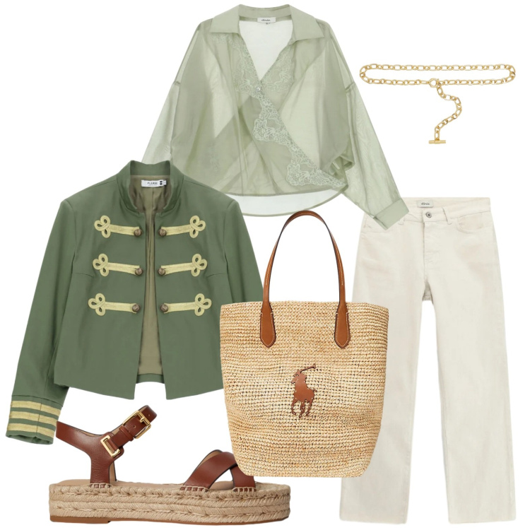 Outfit donna - La camicia leggera. Stile Glamour per Tutti i giorni. Abbinamento con camicie, pantaloni, cappotti, borse tote, cinture, espadrillas.