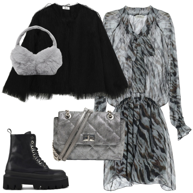 Outfit donna - Stile Urban, Marzo. Stile Urban per Tutti i giorni. Abbinamento con cappelli, borse a tracolla, vestiti corti, blazer, anfibi.