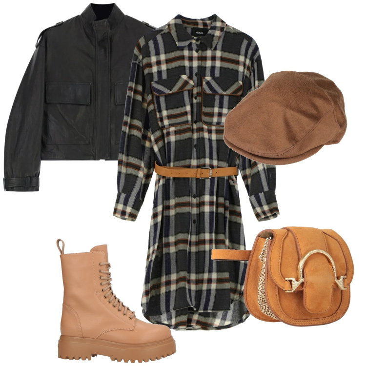 Outfit donna - Il vestito chemisier. Stile Trendy per Tutti i giorni. Abbinamento con marsupi, cappelli, stivaletti, giacche, vestiti midi/longuette.