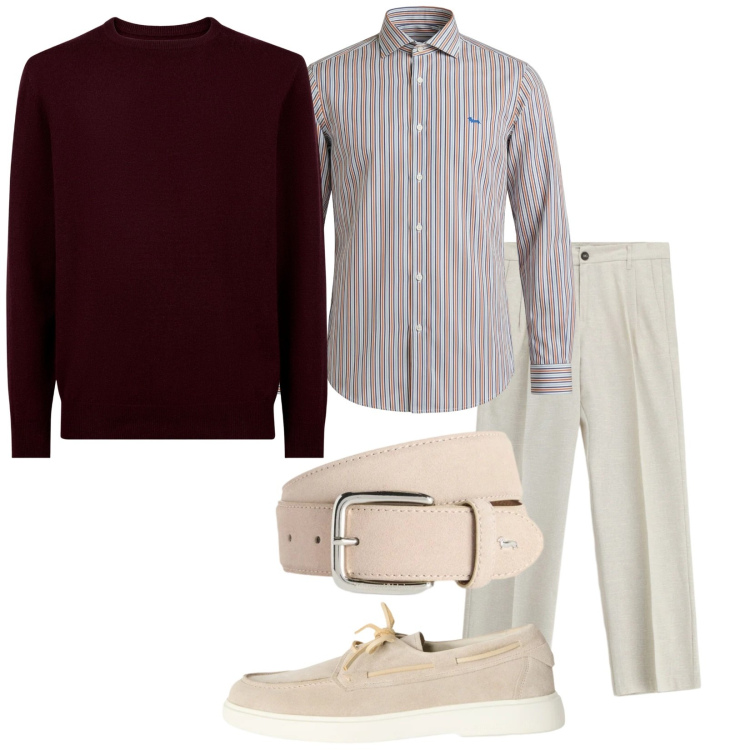 Outfit uomo - Total look #2355425. Stile Trendy per Serata speciale. Abbinamento con scarpe stringate, cinture, camicie, pantaloni, maglieria.