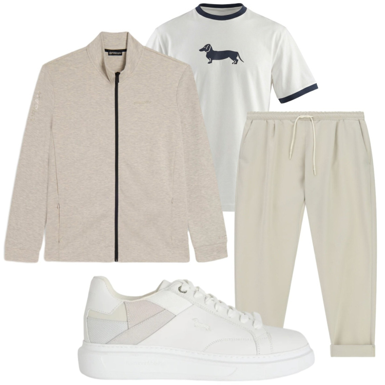 Outfit uomo - Le sneakers chiare. Stile Casual per Tutti i giorni. Abbinamento con sneakers, t-shirt, pantaloni sportivi, felpe.