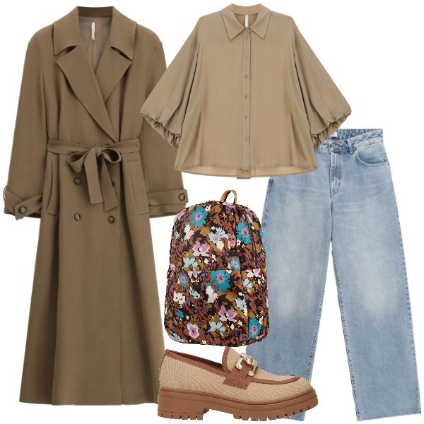 Outfit donna - Un trench a marzo - @susystyle. Stile Casual chic per Tutti i giorni. Abbinamento con mocassini, valigie, trench, camicie, jeans dritti.