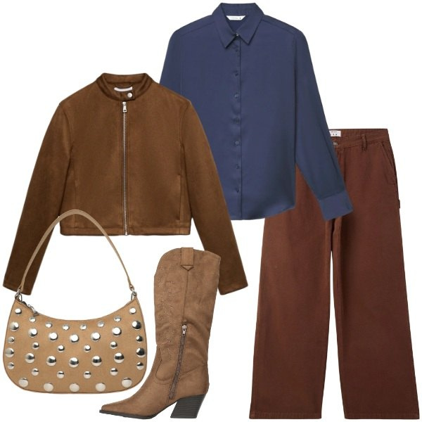 Outfit donna - Terranova - Desert Code. Stile Etnico per Tutti i giorni. Abbinamento con pantaloni, camicie, giacche, stivali, borse a tracolla.