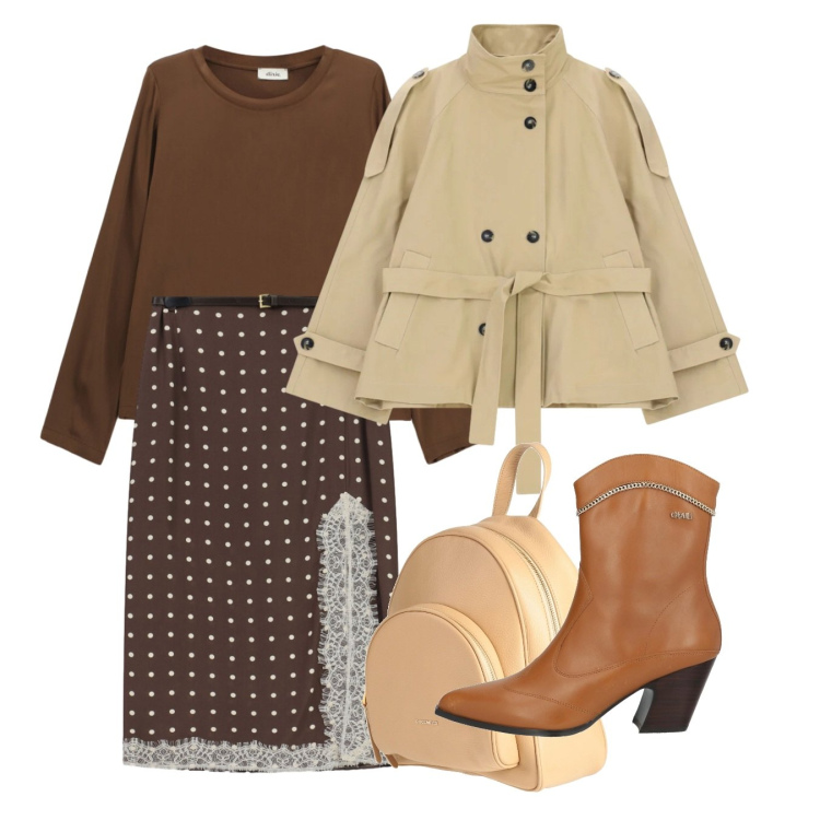 Outfit donna - Un trench a marzo - @susystyle. Stile Chic per Tutti i giorni. Abbinamento con zaini, stivaletti, trench, gonne lunghe, t-shirt.