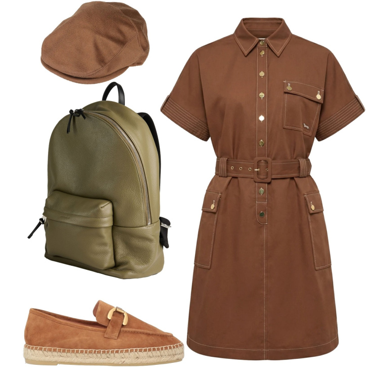 Outfit donna - Total look #2356130. Stile Basic per Tutti i giorni. Abbinamento con cappelli, espadrillas, zaini, vestiti chemisier.