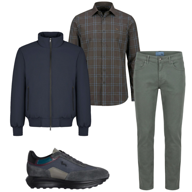 Outfit uomo - Total look #2356150. Stile Casual per Tutti i giorni. Abbinamento con sneakers, camicie, pantaloni, giacche.