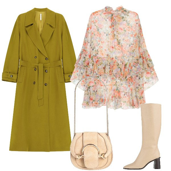 Outfit donna - Total look #2356189. per Tutti i giorni. Abbinamento con marsupi, stivali, trench, vestiti corti.