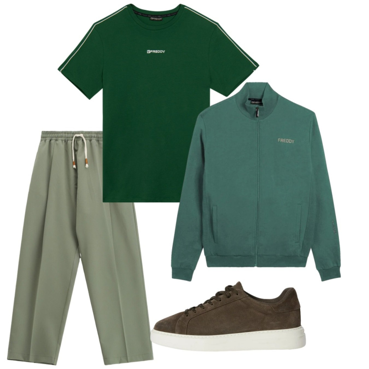 Outfit uomo - Marzo. Stile Urban per Sport. Abbinamento con sneakers, pantaloni, t-shirt sportive, felpe.