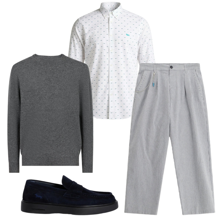 Outfit uomo - Total look #2356381. Stile Trendy per Serata speciale. Abbinamento con scarpe stringate, camicie, pantaloni, maglieria.