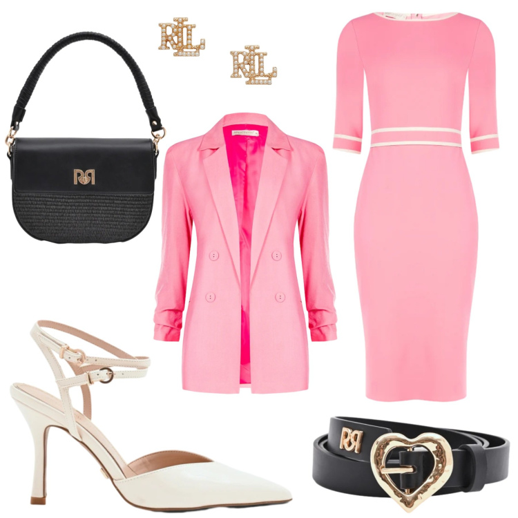 Outfit donna - Rinascimento - Un nuovo capitolo di stil. Stile Chic per Tutti i giorni. Abbinamento con vestiti a tubino, borse a spalla, cinture, décolleté, blazer, orecchini.