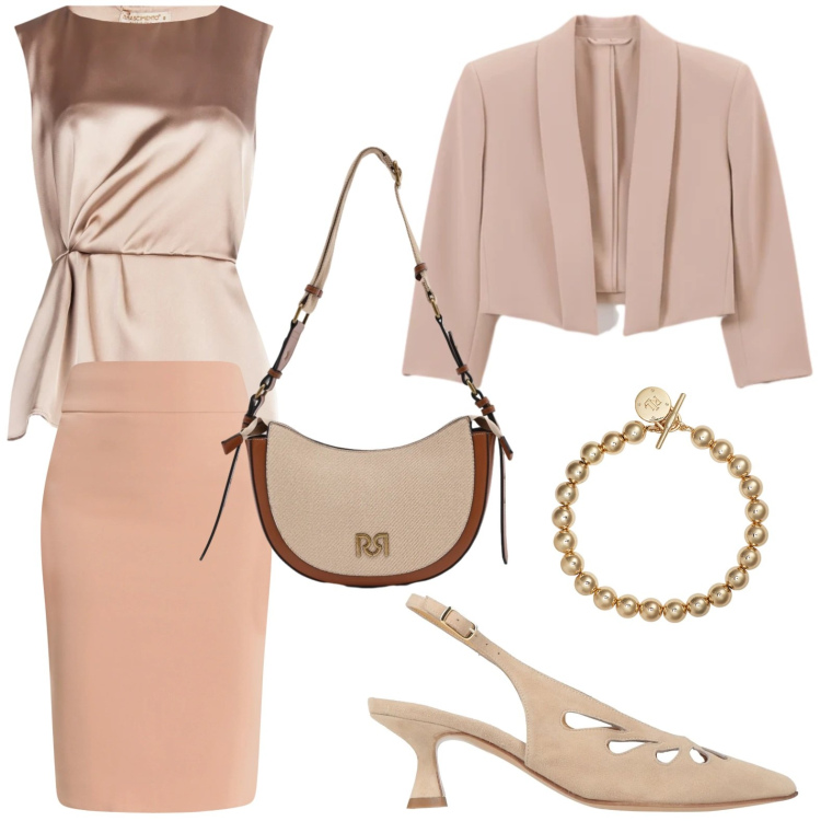 Outfit donna - Rinascimento Un nuovo capitolo di stile. Stile Glamour per Cerimonia. Abbinamento con décolleté, gonne longuette, bluse, bolero, borse a tracolla, braccialetti.