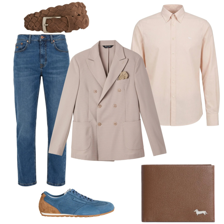Outfit uomo - Il Nuovo Business Casual. Stile Urban per Ufficio. Abbinamento con sneakers, cinture, jeans, portafogli, camicie, giacche.
