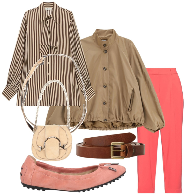 Outfit donna - Bomber leggero. Stile Minimal per Ufficio. Abbinamento con marsupi, pantaloni, ballerine, camicie, cinture, bomber.