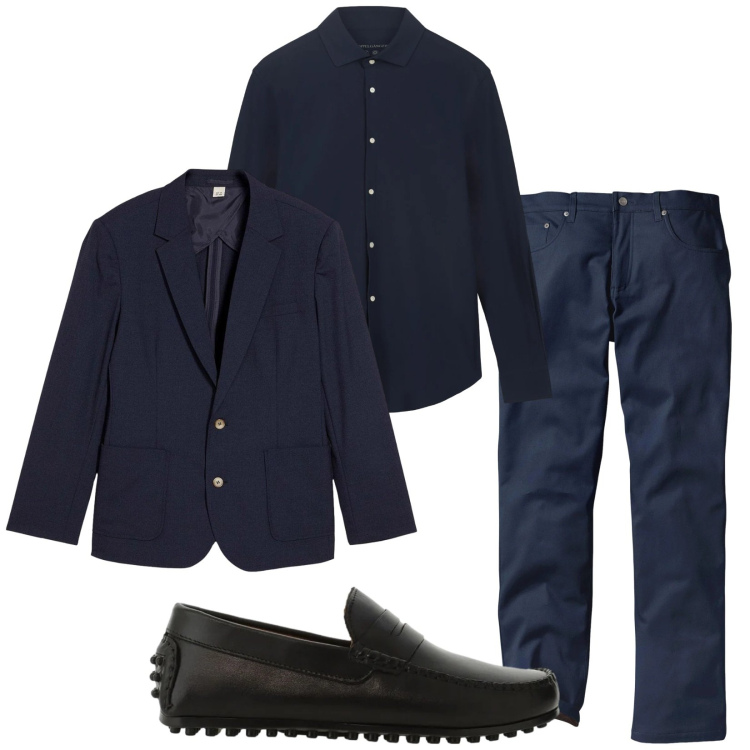 Outfit uomo - Total look #2356689. Stile Trendy per Serata speciale. Abbinamento con pantaloni, giacche, scarpe stringate, camicie.