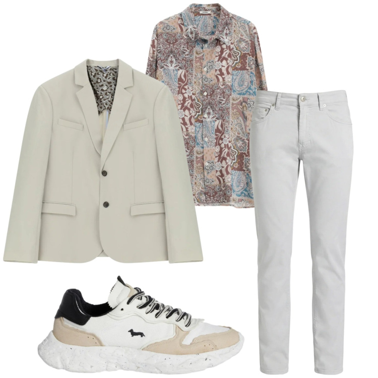 Outfit uomo - Total look #2356694. Stile Trendy per Serata speciale. Abbinamento con sneakers, pantaloni, camicie, giacche.