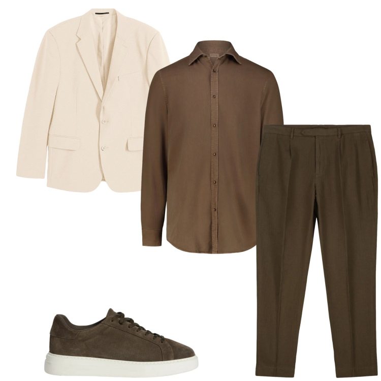 Outfit uomo - Total look #2356726. Stile Trendy per Serata speciale. Abbinamento con giacche, sneakers, pantaloni, camicie.