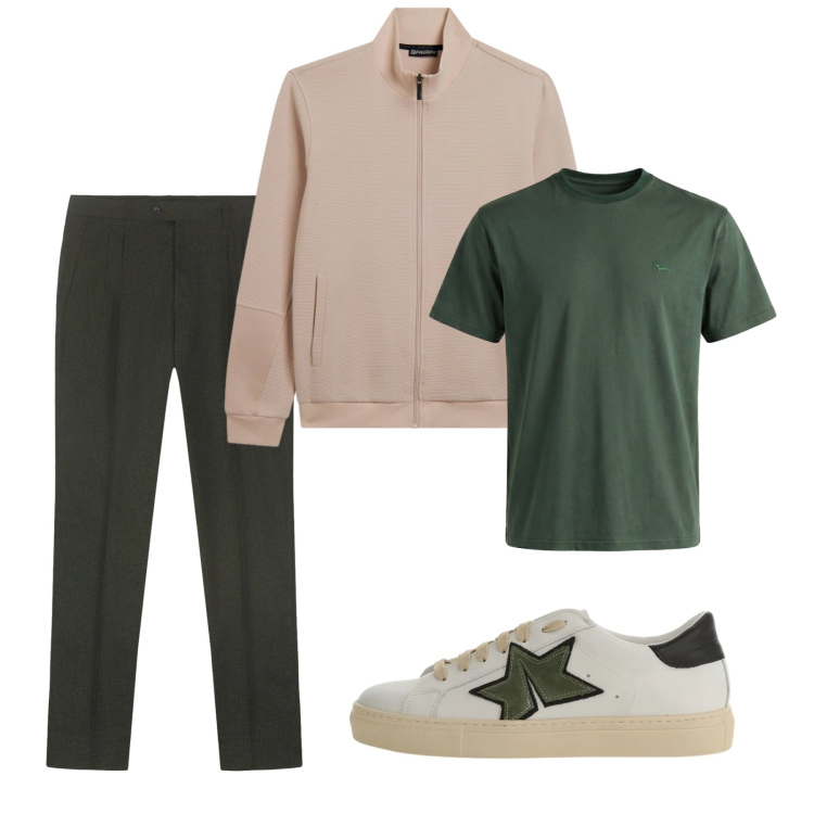 Outfit uomo - Pomeriggio libero. Stile Casual per Tutti i giorni. Abbinamento con t-shirt, sneakers, felpe, pantaloni.
