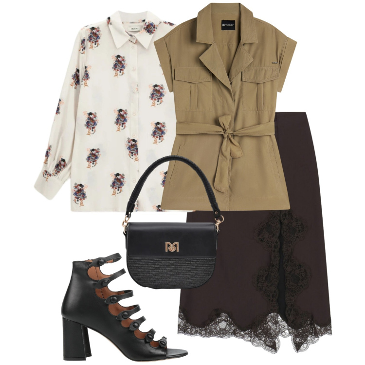 Outfit donna - Stivaletti glamour. Stile Glamour per Tutti i giorni. Abbinamento con stivaletti, gonne longuette, camicie, trench, borse a spalla.