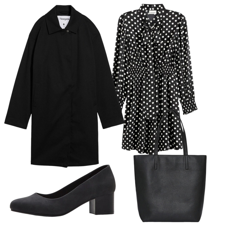 Outfit donna - Total look #2356783. Stile Bon Ton per Ufficio. Abbinamento con vestiti corti, décolleté, trench, borse tote.